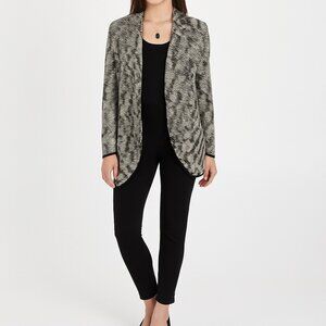 Cache Womens XS Metallic Animal Print Cardigan Open Front Long Sleeve Evening